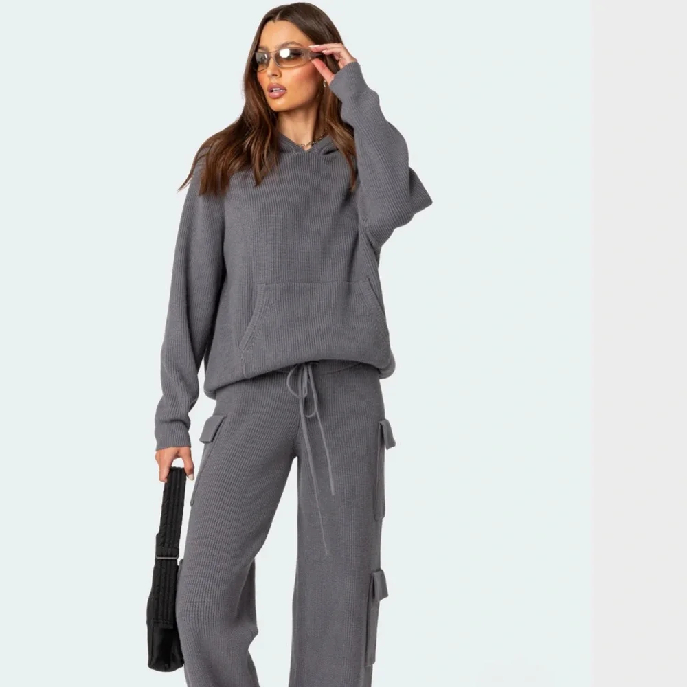 Edikted Wynter Oversized Knit Hooded Sweater